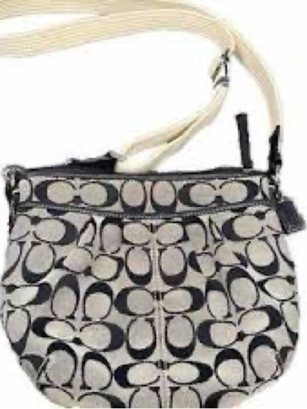 Coach Signature Crossbody Bag - Navy and Beige